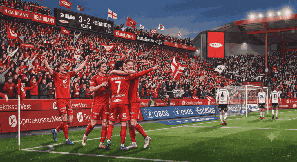 Brann vs Rosenborg 3-2: Statistik, H2H, dan Sorotan Pertandingan