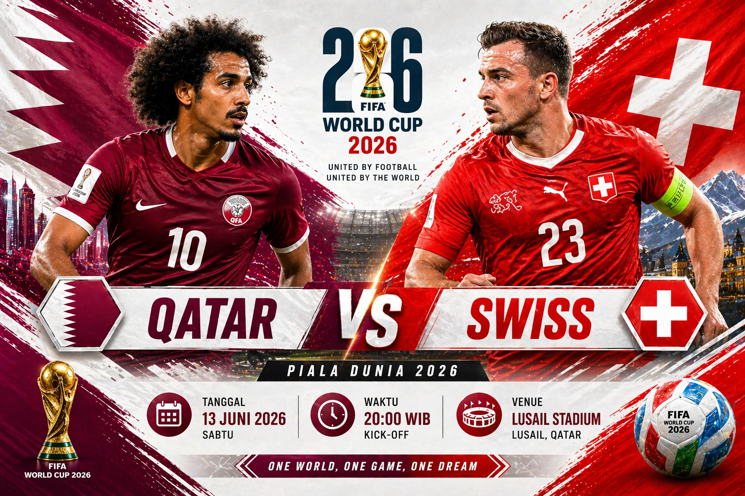 Prediksi Qatar vs Swiss: Head to Head, Line Up, dan Peluang Menang