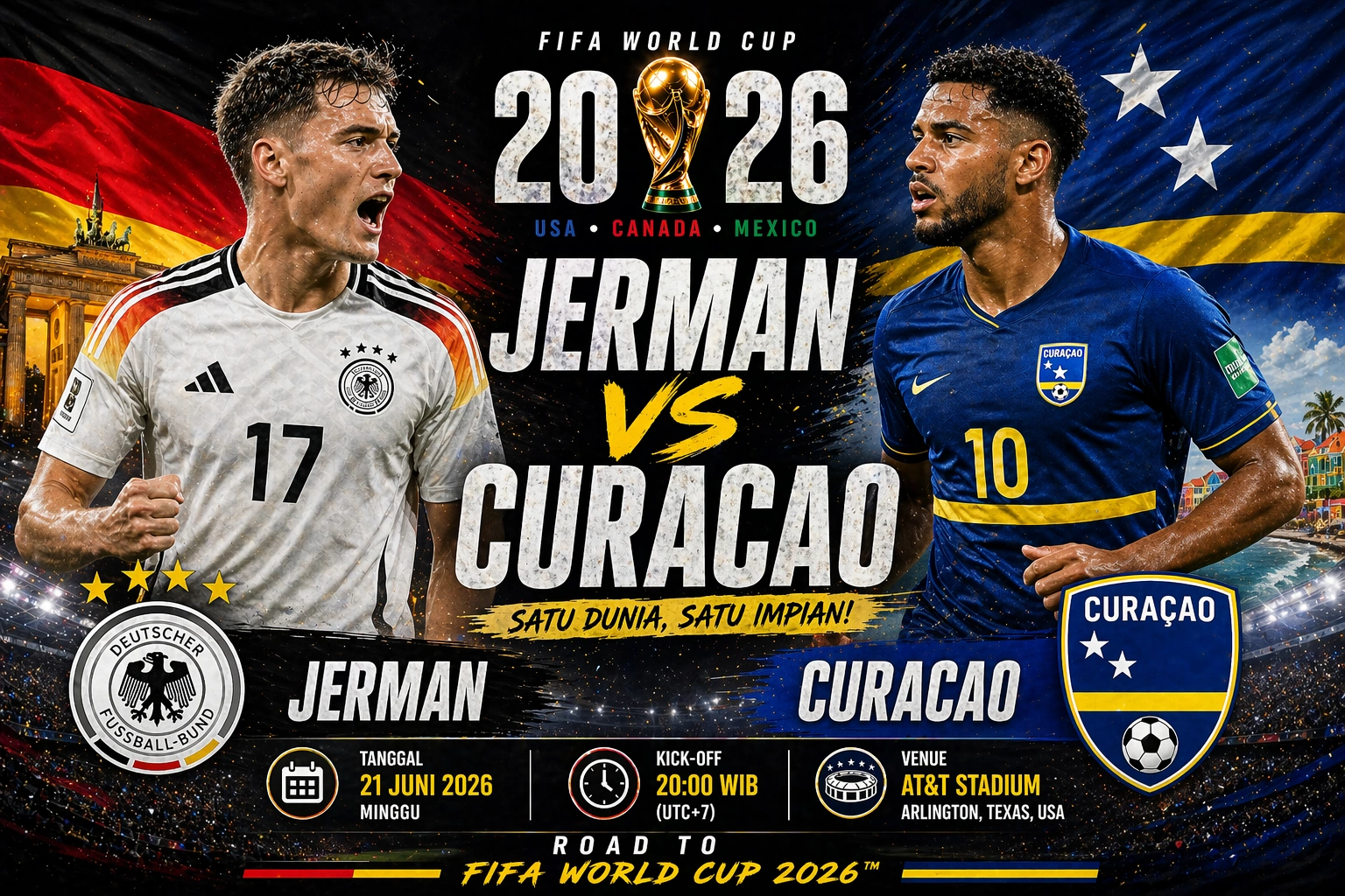 Prediksi Skor Jerman vs Curacao Piala Dunia 2026: Die Mannschaft Siap Pesta Gol?