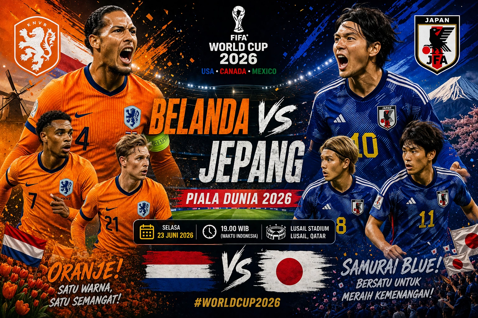 Prediksi Skor Belanda vs Jepang Piala Dunia 2026, Duel “Guru vs Murid” yang Wajib Ditonton