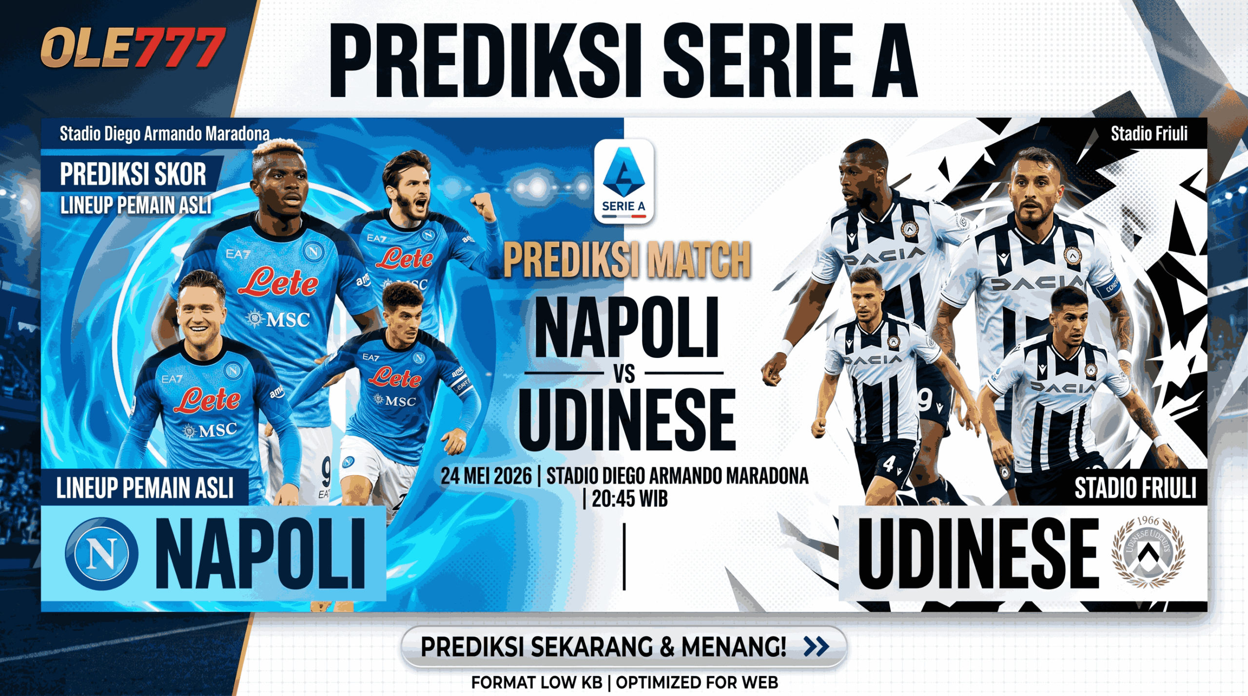 Prediksi Napoli vs Udinese 24 Mei 2026: Partenopei Siap Menggila!