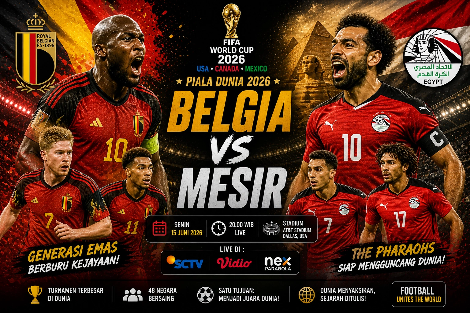 Prediksi Skor Belgia VS Mesir Piala Dunia 2026: Analisa Lengkap dan Peluang Menang