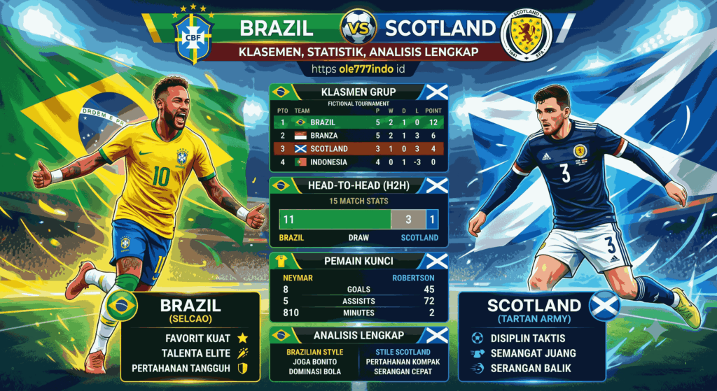 Brazil vs Scotland: Klasemen, Statistik, dan Analisis Lengkap
