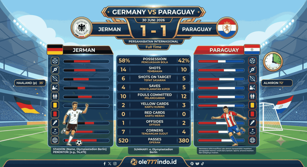Hasil Jerman vs Paraguay 30 Juni 2026: Skor & Statistik Lengkap