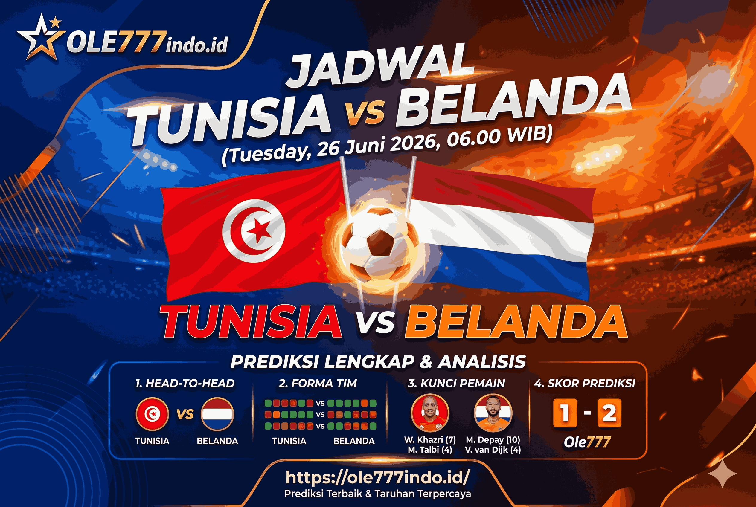 Jadwal Tunisia vs Belanda: Tanggal, Jam, dan Prediksi Lengkap