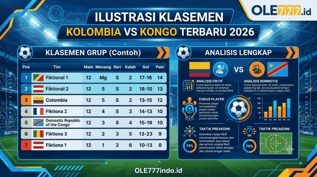 Klasemen Kolombia vs Kongo Terbaru 2026, Analisis Lengkap