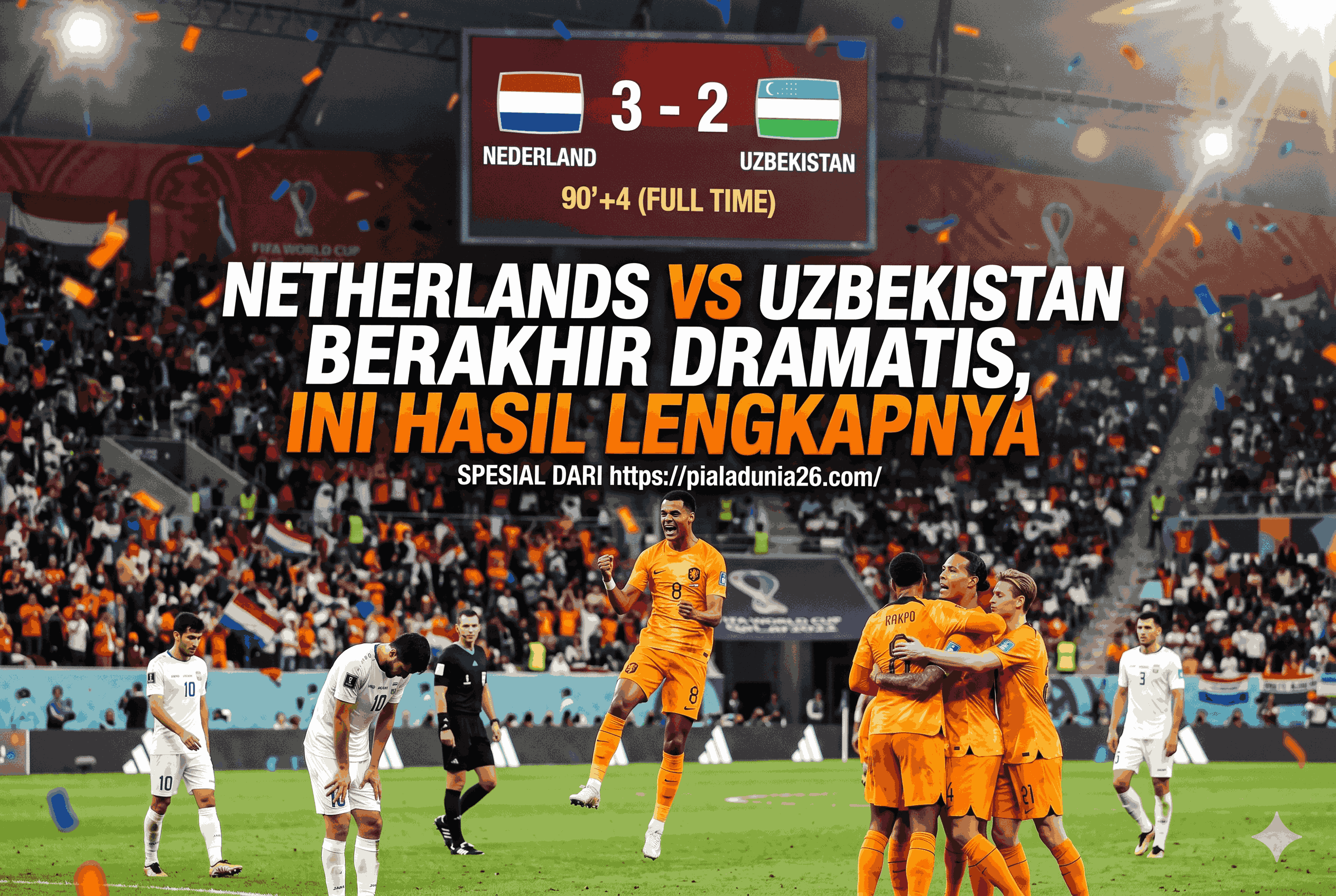 Netherlands vs Uzbekistan Berakhir Dramatis, Ini Hasil Lengkapnya