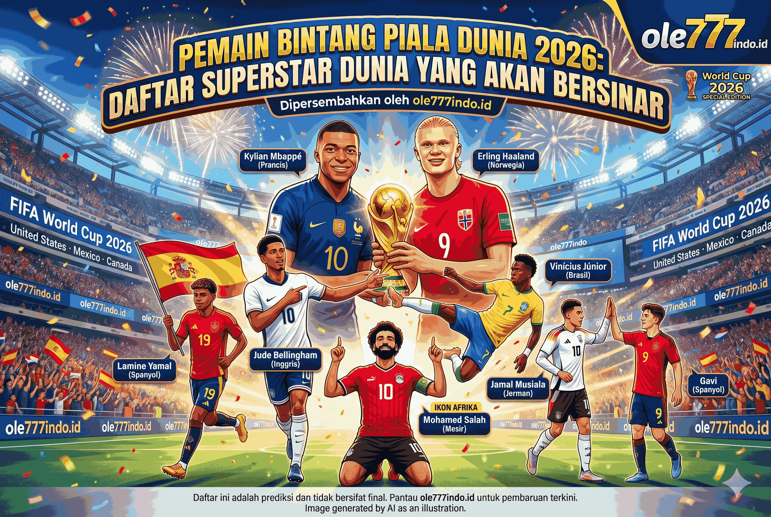 Pemain Bintang Piala Dunia 2026: Daftar Superstar Dunia yang Akan Bersinar