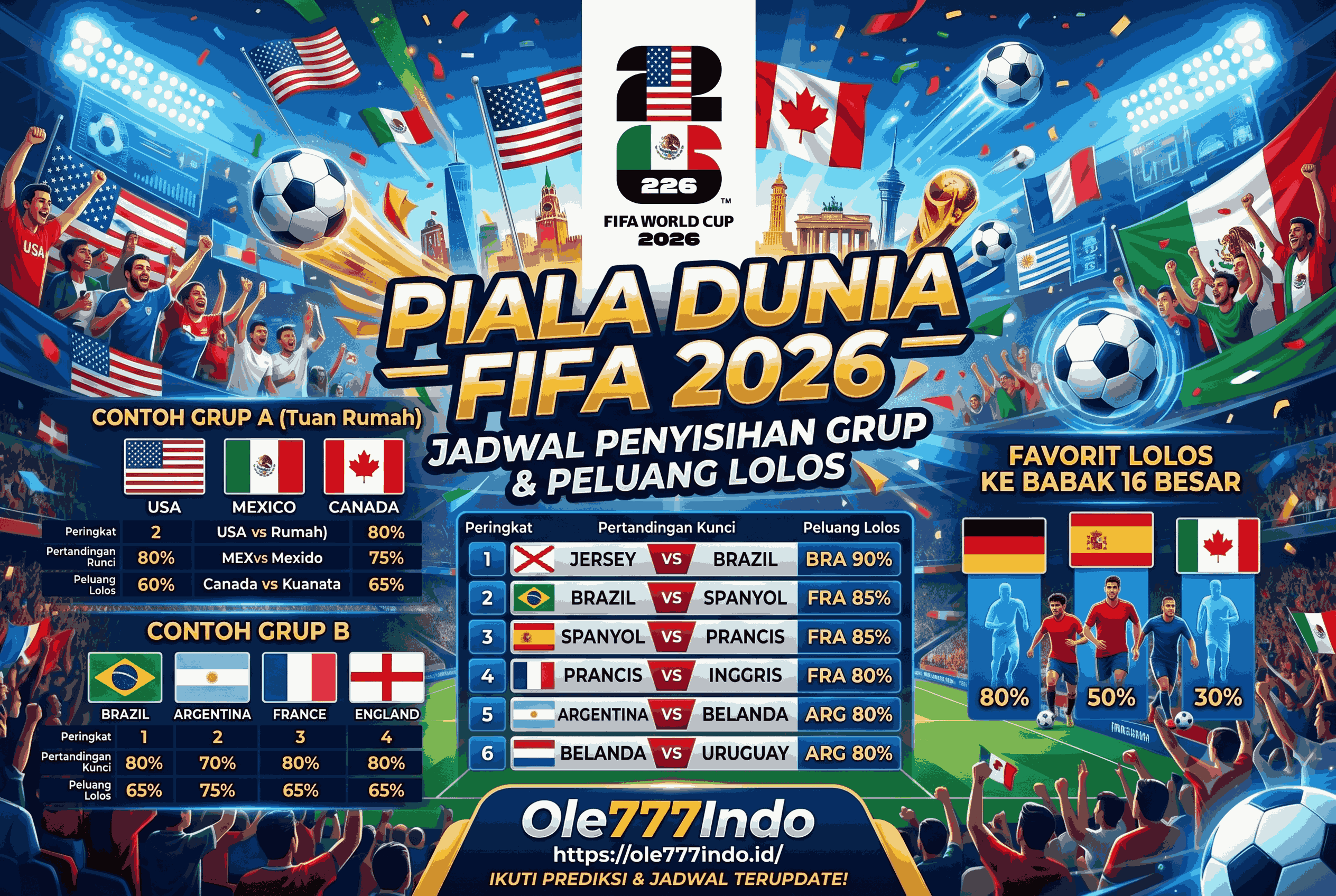 Piala Dunia 2026: Jadwal Penyisihan Grup dan Peluang Lolos