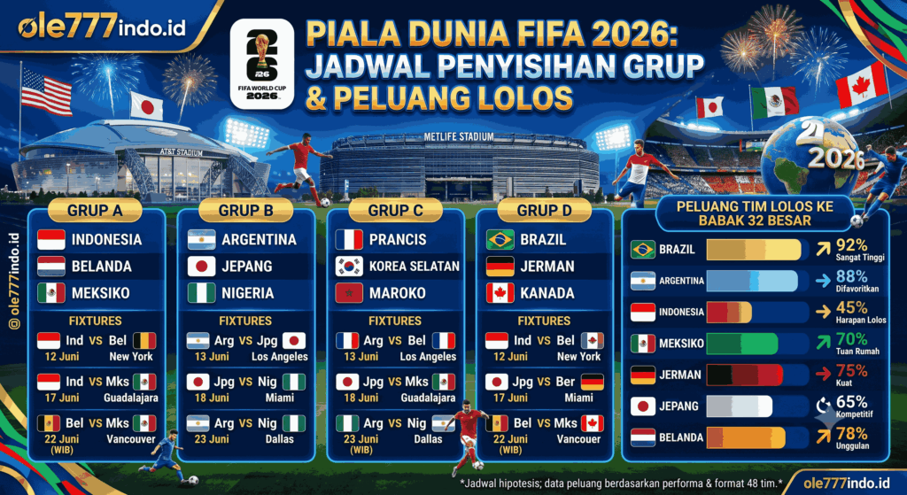 Piala Dunia 2026: Jadwal Penyisihan Grup dan Peluang Lolos