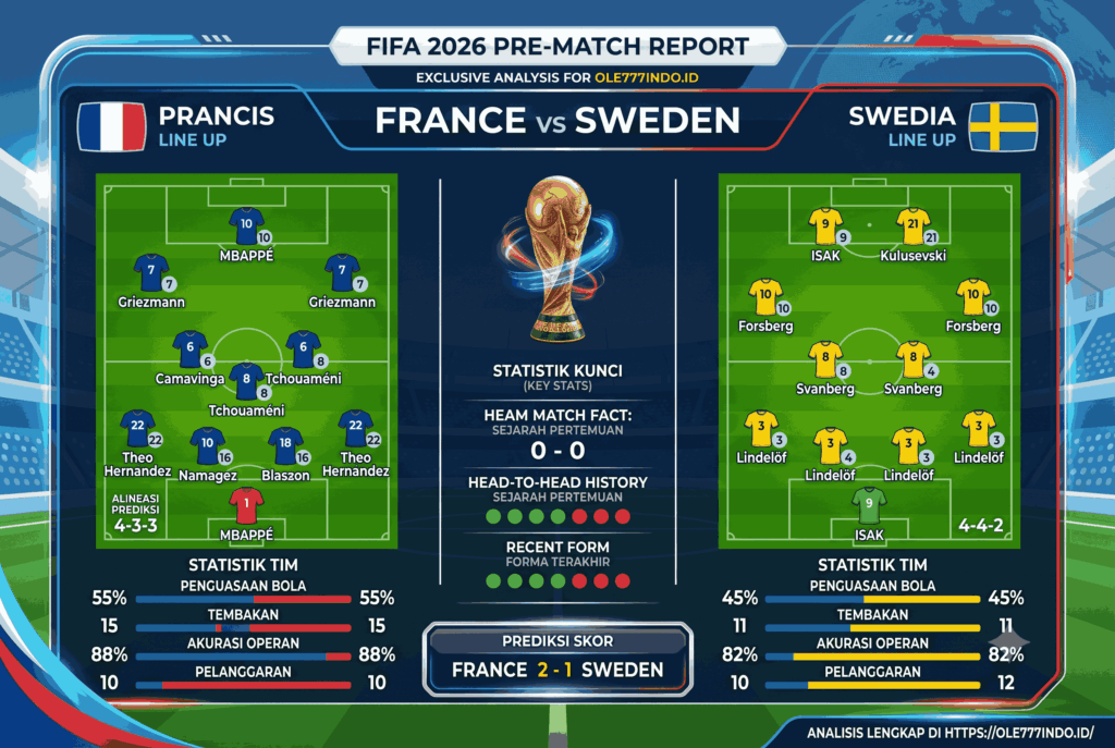 Prediksi Prancis vs Swedia, Mbappé Tantang Pertahanan Swedia