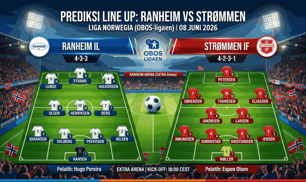 Prediksi Ranheim vs Strømmen Liga Norwegia 08 Juni 2026