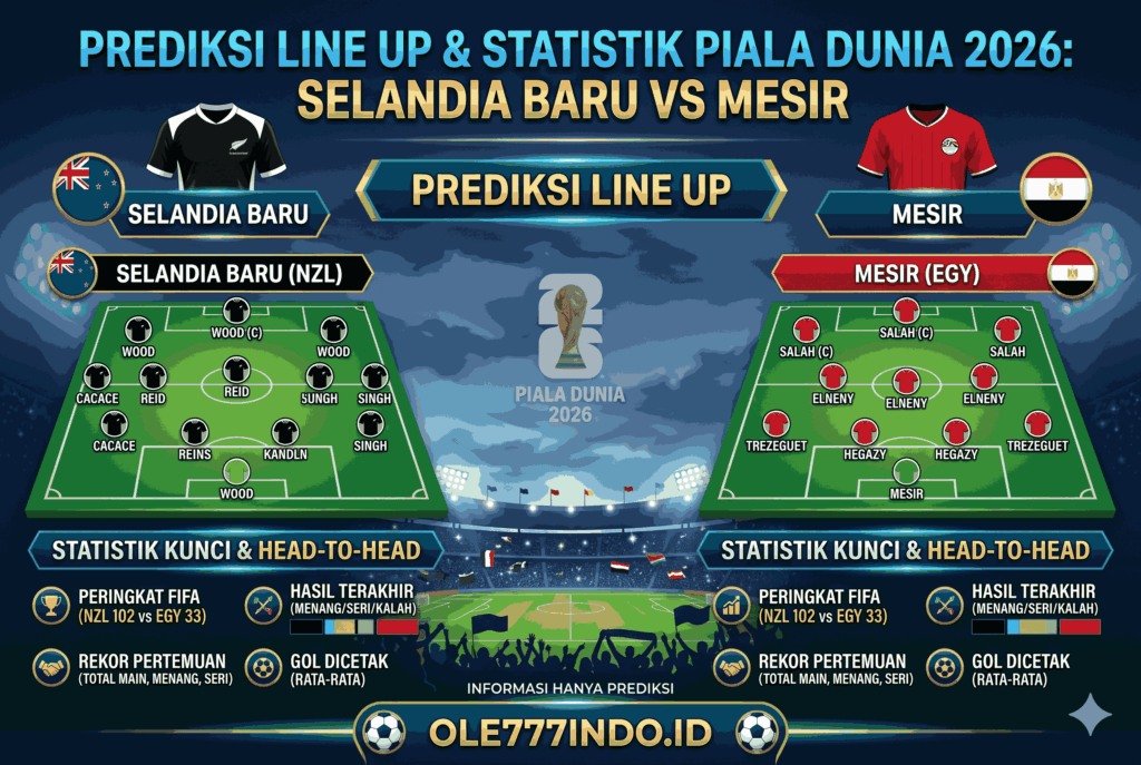 Prediksi Selandia Baru vs Mesir Piala Dunia 2026: Siapa Lebih Unggul?