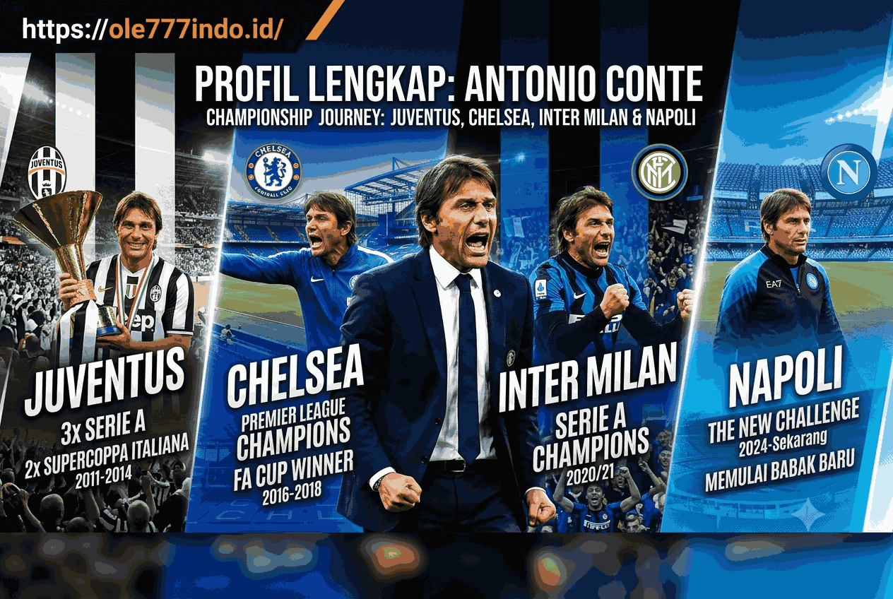 Profil Antonio Conte Inter Milan, Chelsea, Juventus & Napoli