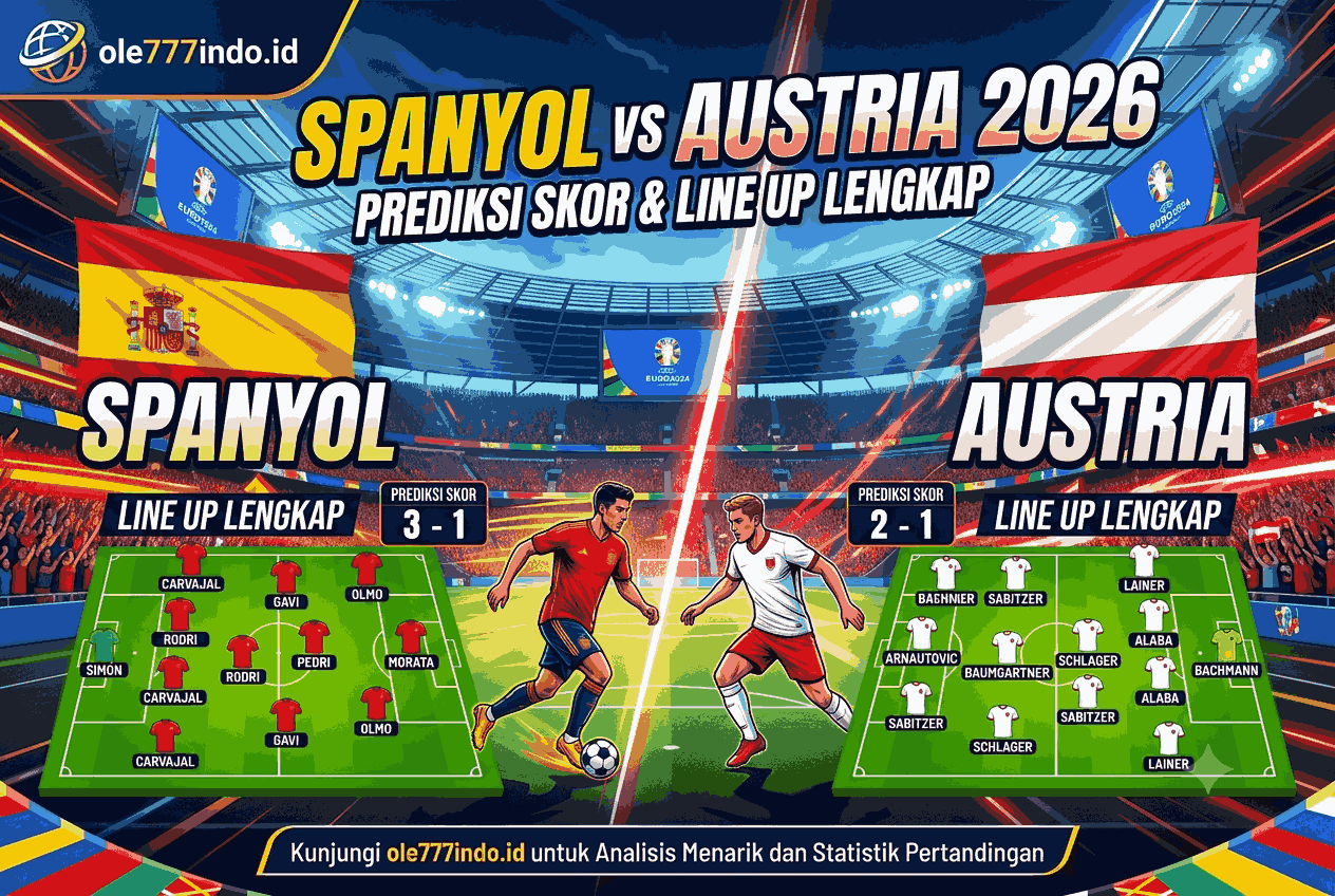 Spanyol vs Austria 2026, Prediksi Skor dan Line Up Lengkap
