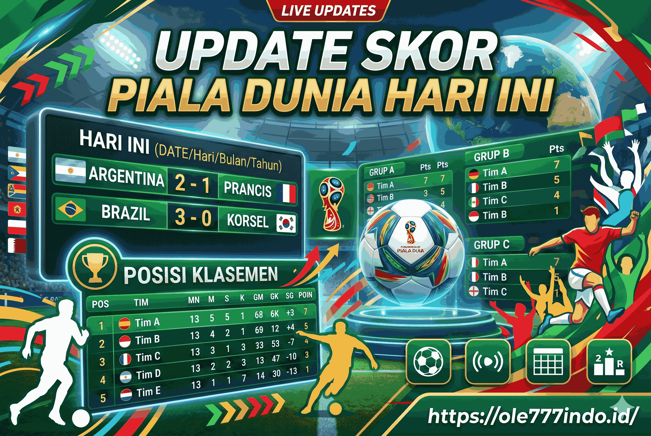 Update Terbaru Skor Piala Dunia Hari Ini dan Posisi Klasemen