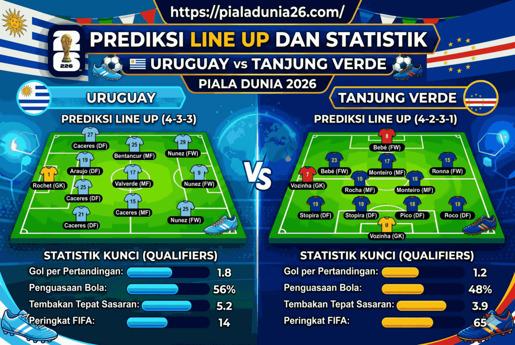 Uruguay vs Tanjung Verde Piala Dunia 2026: Prediksi dan Fakta Menarik