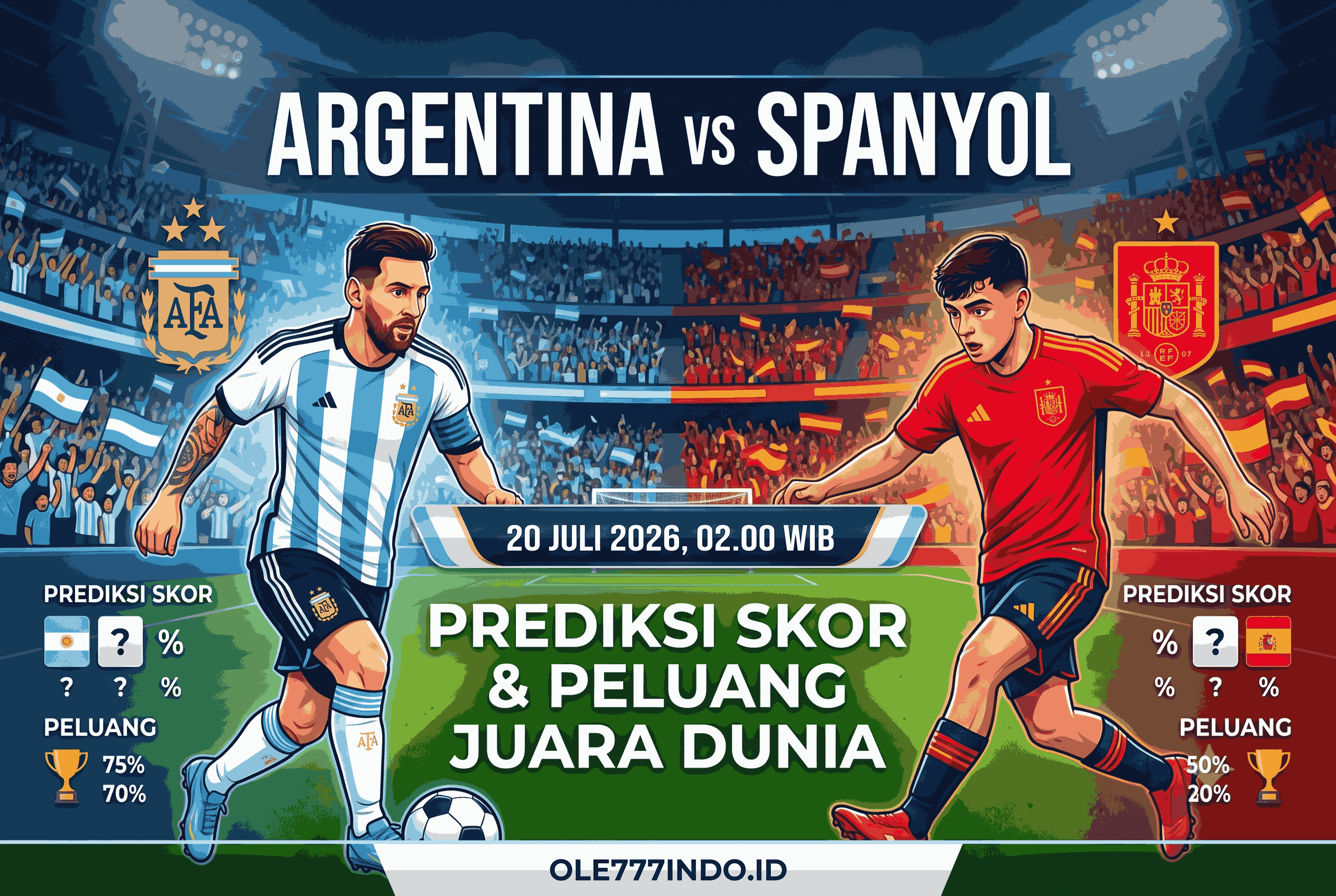 Argentina vs Spanyol: Prediksi Skor dan Peluang Juara Dunia 2026