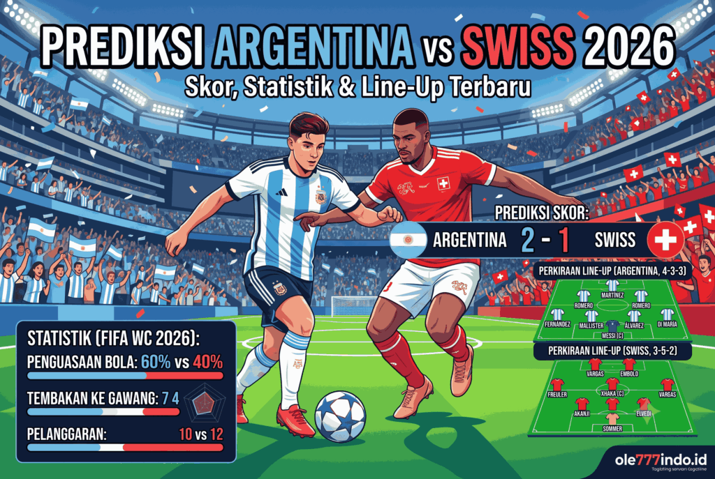 Argentina vs Swiss 2026: Prediksi Skor, Statistik dan Line Up Terbaru