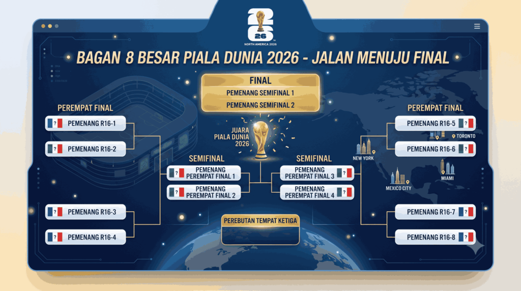 Bagan 8 Besar Piala Dunia 2026 Terbaru, Jalan Menuju Final