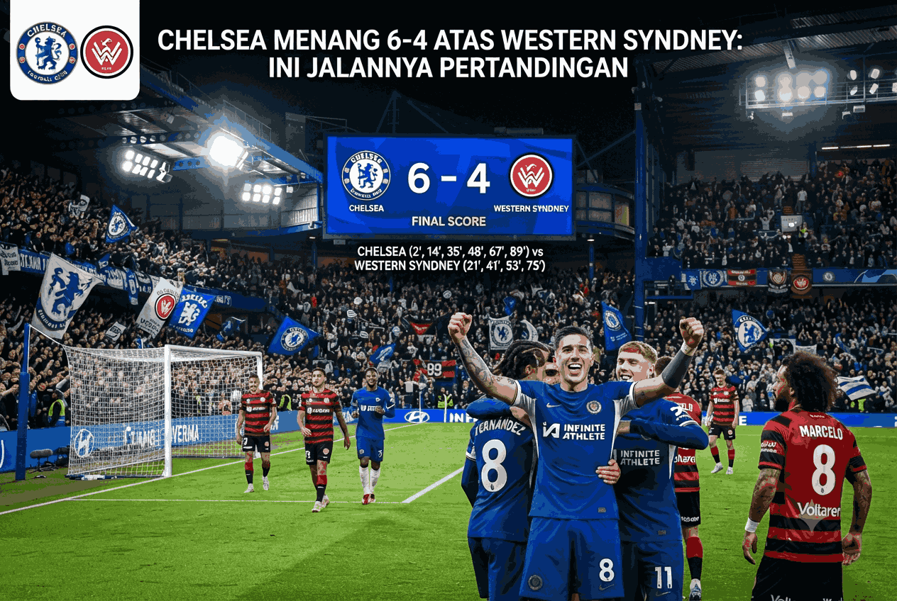 Chelsea Menang 6-4 atas Western Sydney, Ini Jalannya Pertandingan