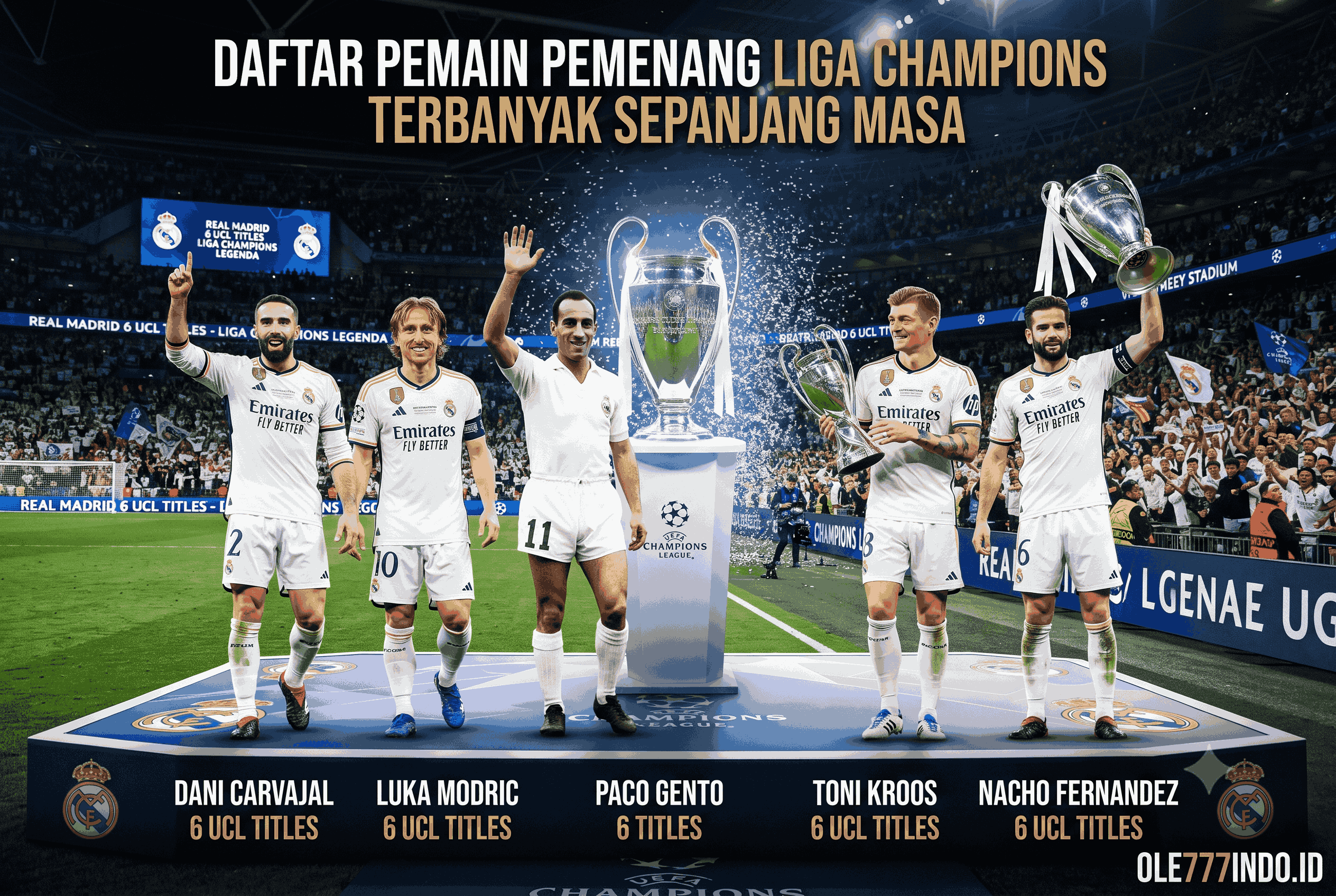 Daftar Pemain Pemenang Liga Champions Terbanyak Sepanjang Masa