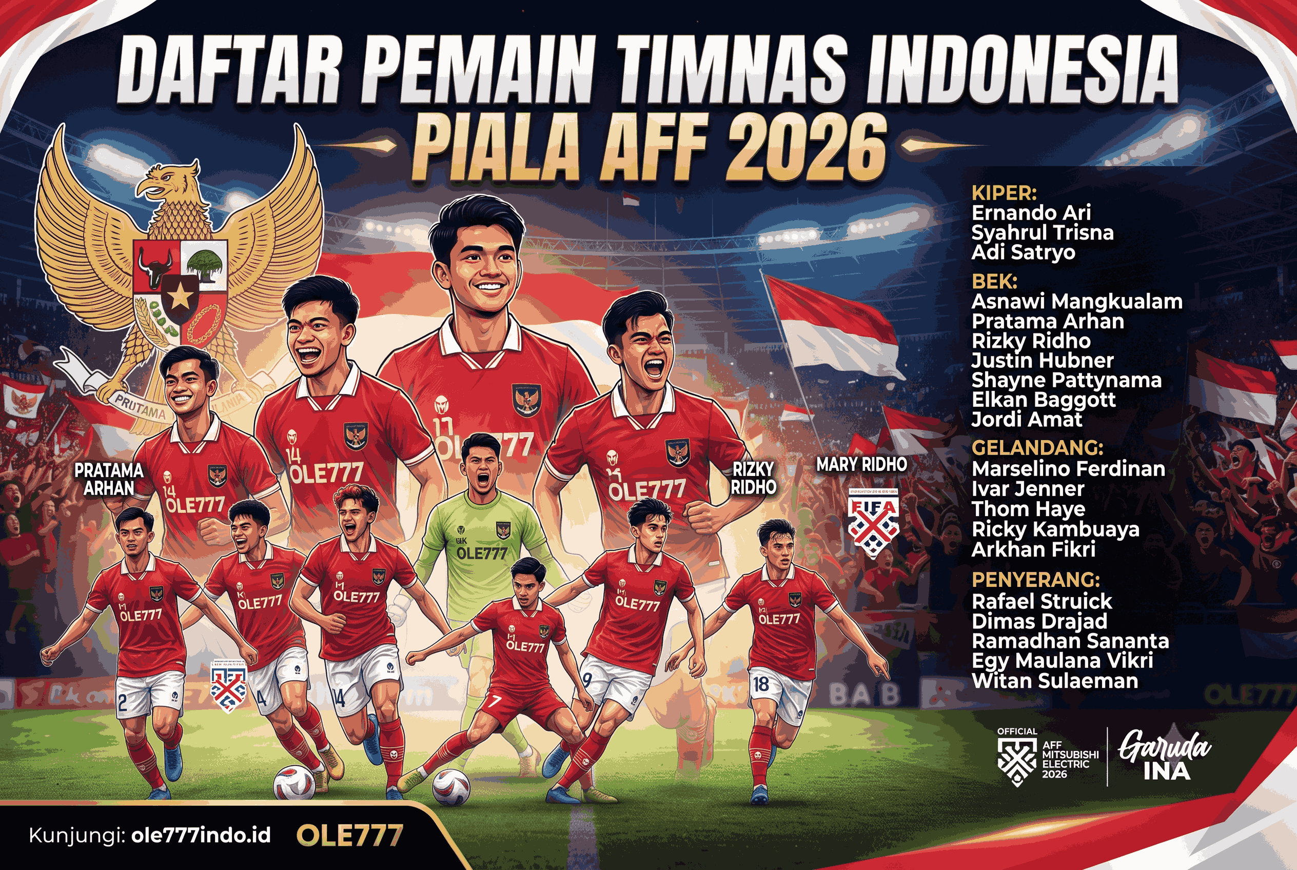 Daftar Pemain Timnas Indonesia di Piala AFF 2026 Terbaru