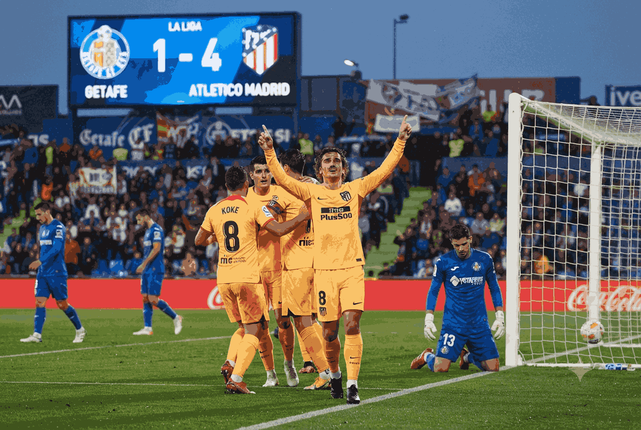 Getafe Tumbang 1-4, Atlético Madrid Dominasi Jalannya Laga