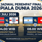 Jadwal Perempat Final Piala Dunia 2026, Ada Duel Besar 12 Juli 2026