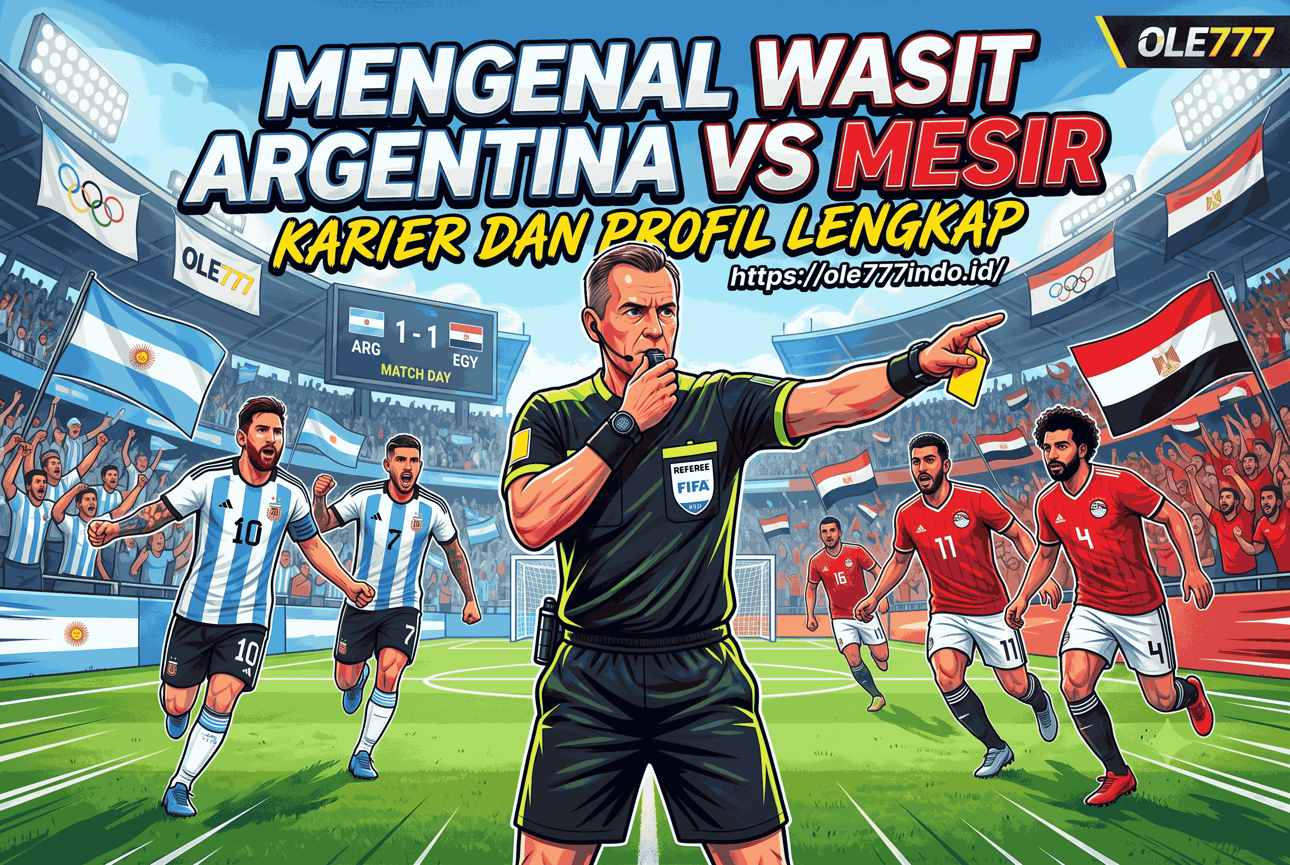 Mengenal Wasit Argentina vs Mesir, Karier dan Profil Lengkap