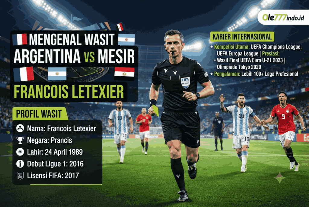 Mengenal Wasit Argentina vs Mesir, Karier dan Profil Lengkap