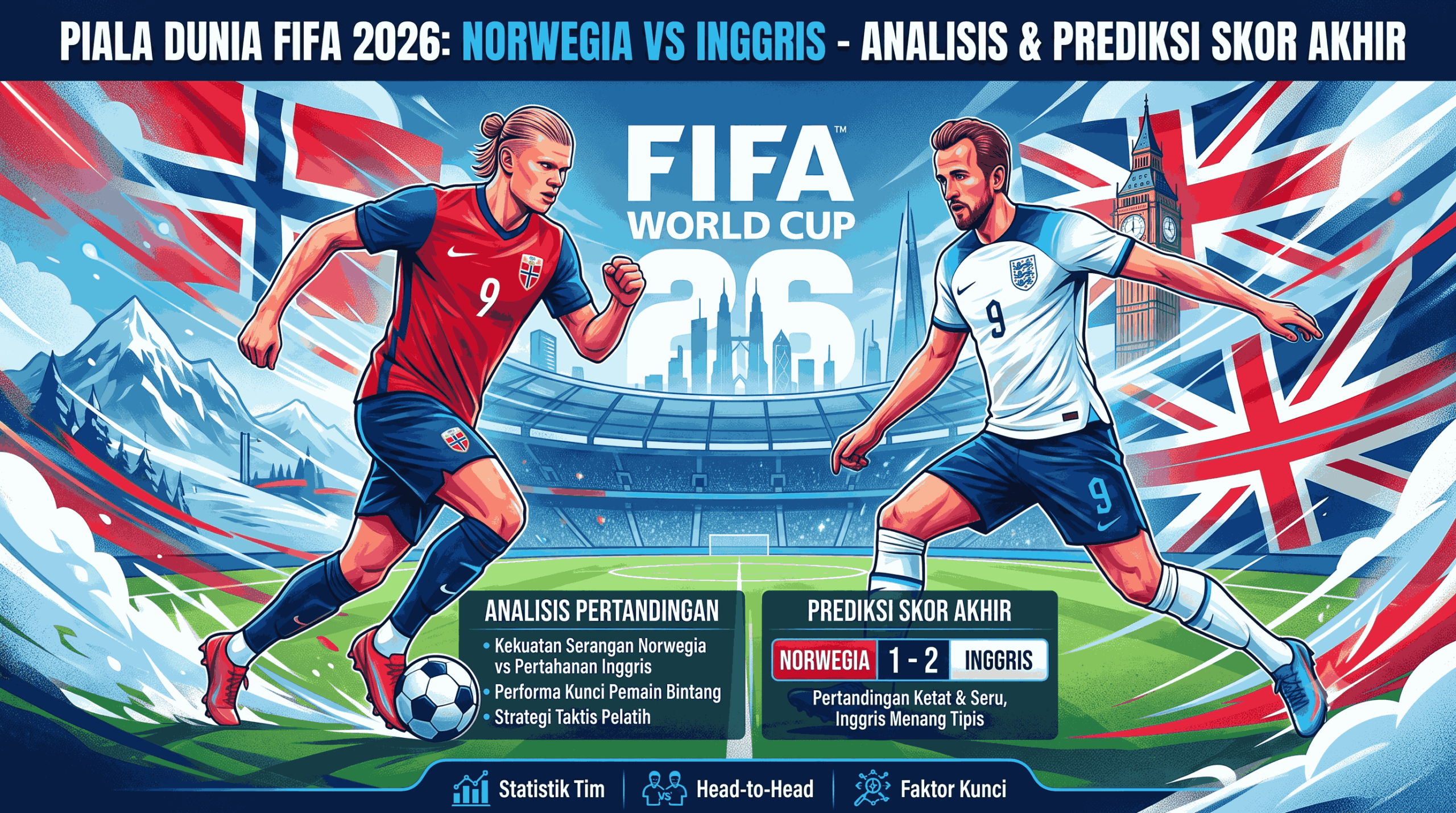 Norwegia vs Inggris FIFA 2026: Analisis & Prediksi Skor Akhir