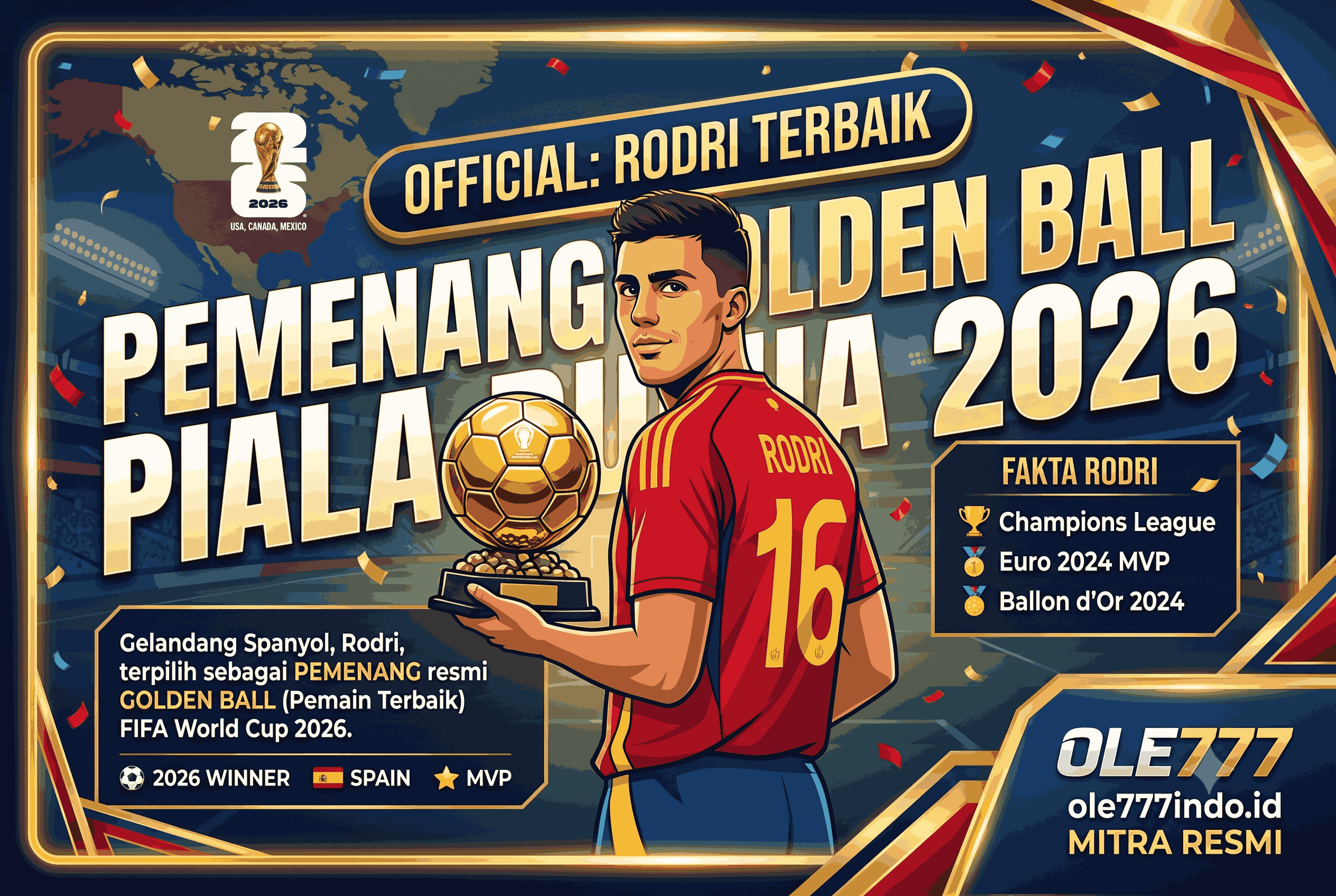Pemenang Golden Ball Piala Dunia 2026 Resmi, Rodri Terbaik