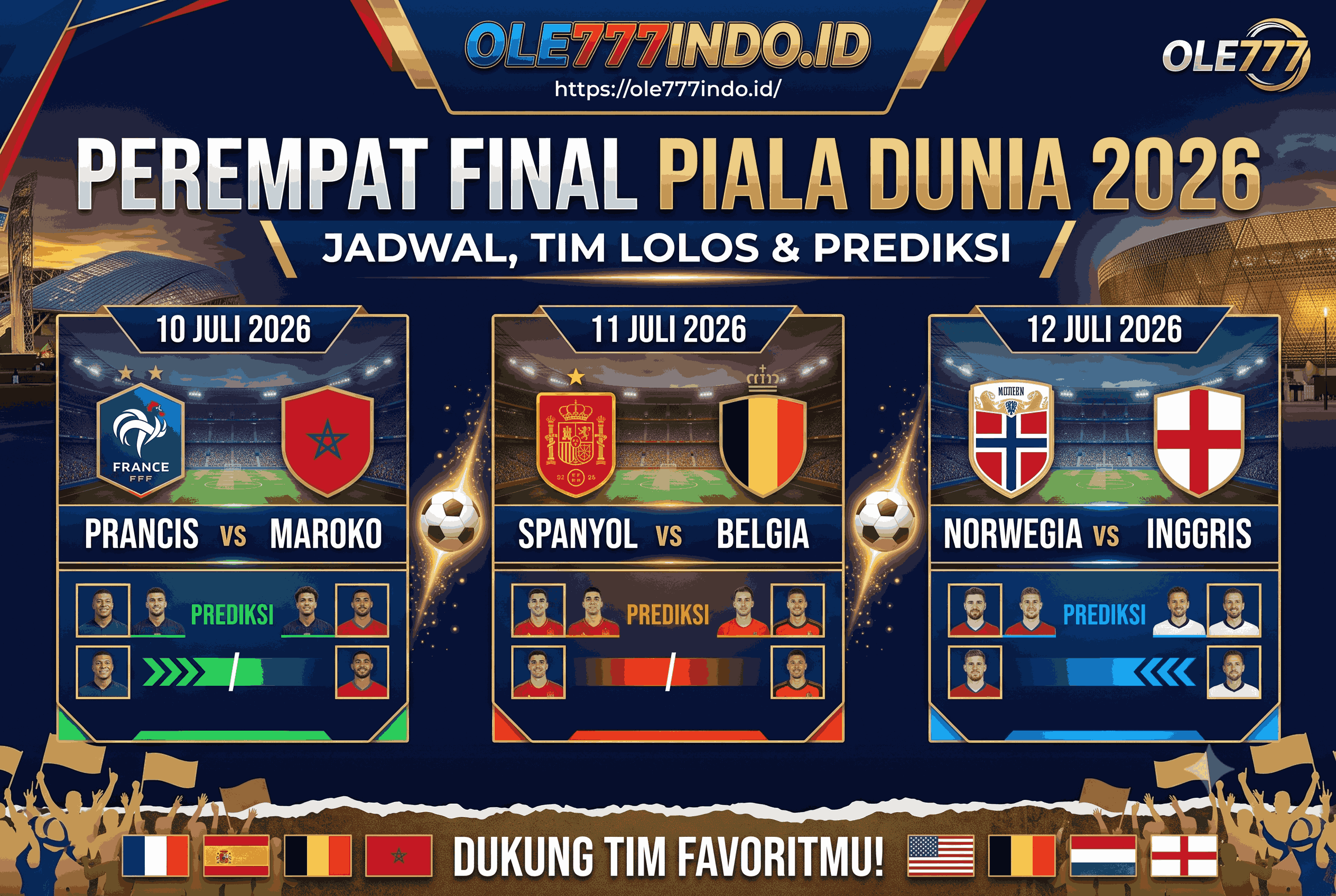 Perempat Final Piala Dunia 2026: Jadwal, Tim Lolos & Prediksi