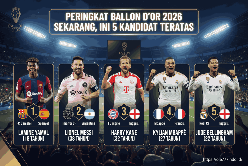 Peringkat Ballon d'Or 2026 Sekarang, Ini 5 Kandidat Teratas