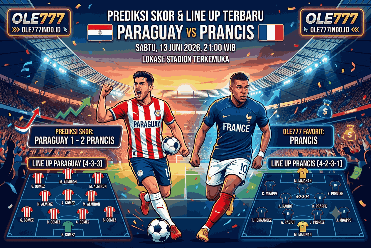 Prediksi Skor Paraguay vs Prancis 2026 & Line Up Terbaru