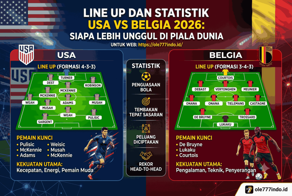 Prediksi USA vs Belgia 2026: Siapa Lebih Unggul di Piala Dunia
