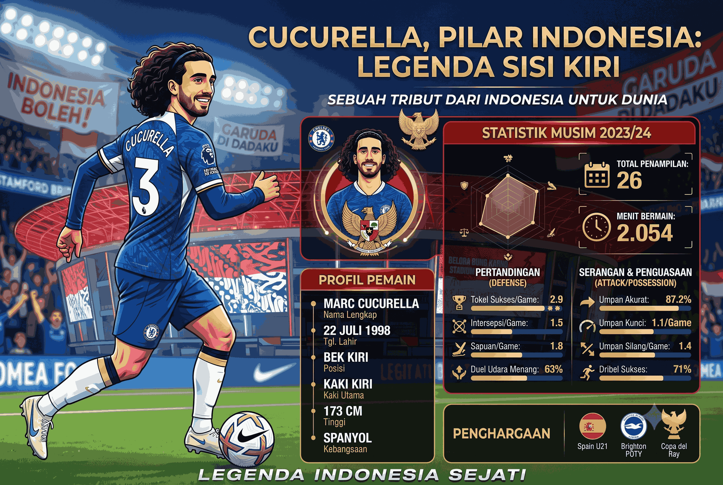 Profil dan Statistik Marc Cucurella, Pilar Tangguh di Sisi Kiri