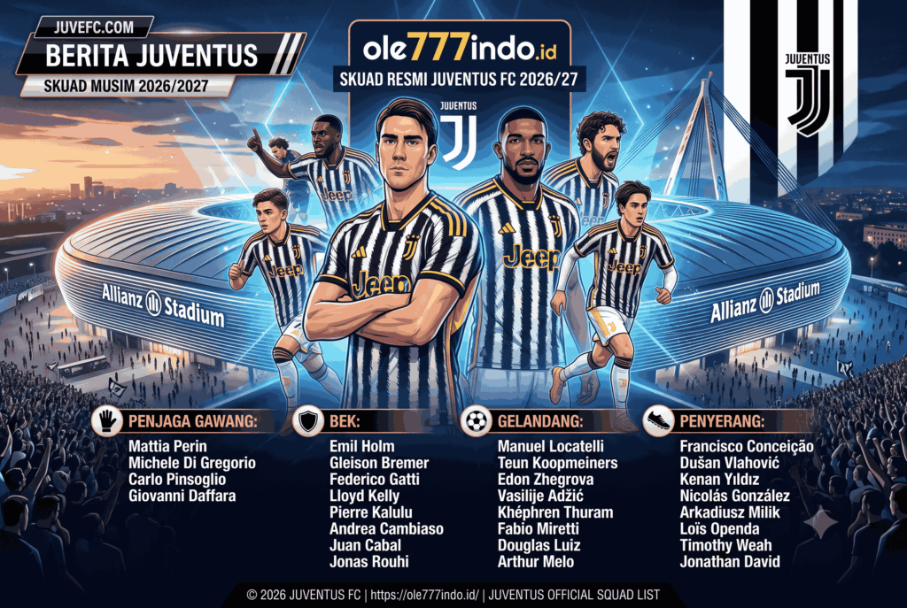 Skuad Juventus Terbaru 2026/27: Daftar Pemain Lengkap