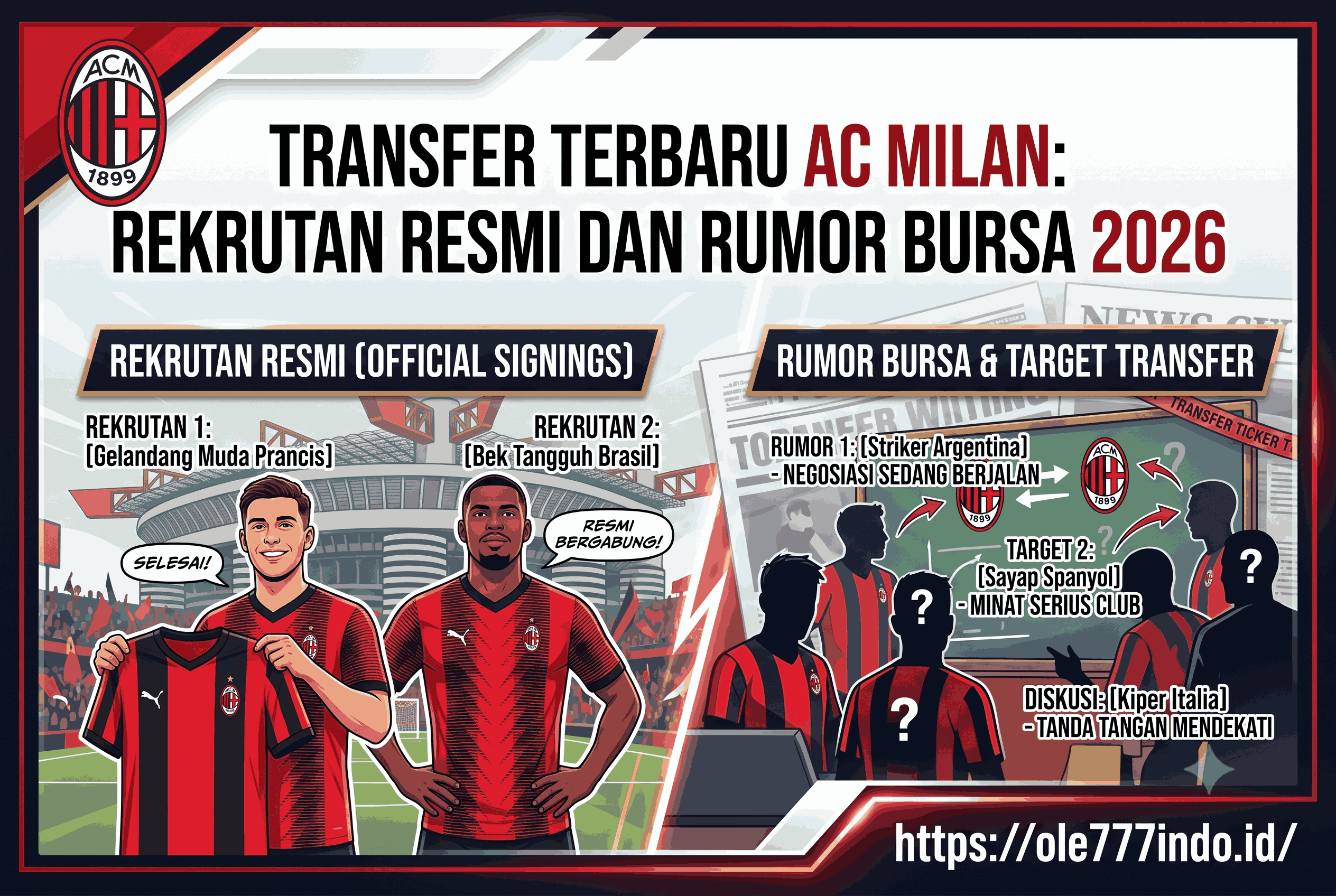 Transfer Terbaru AC Milan: Rekrutan Resmi dan Rumor Bursa 2026