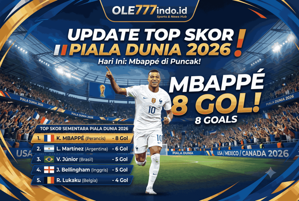Update Top Skor Piala Dunia 2026 Hari Ini, Mbappe 8 Gol!