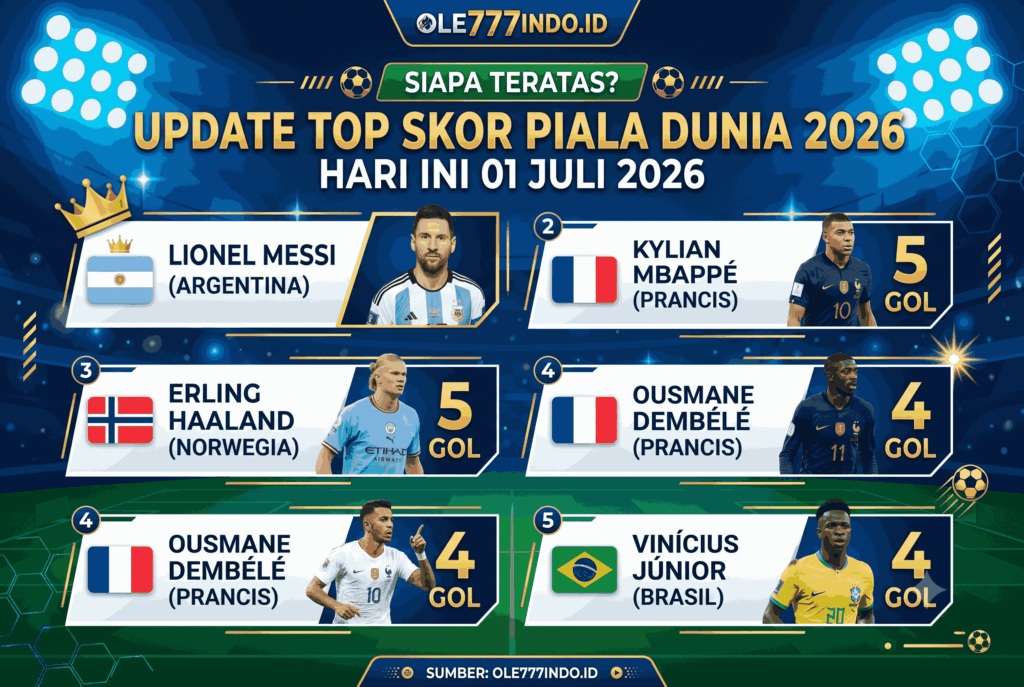 Update Top Skor Piala Dunia 2026 Hari Ini, Siapa Teratas?