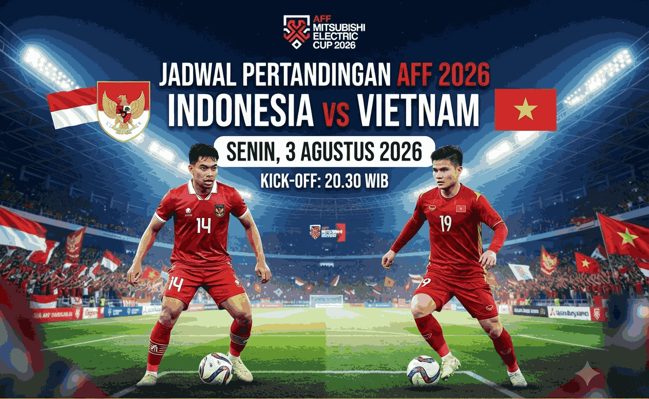 Jadwal Indonesia vs Vietnam AFF 2026, Kick-off 3 Agustus 20.30 WIB