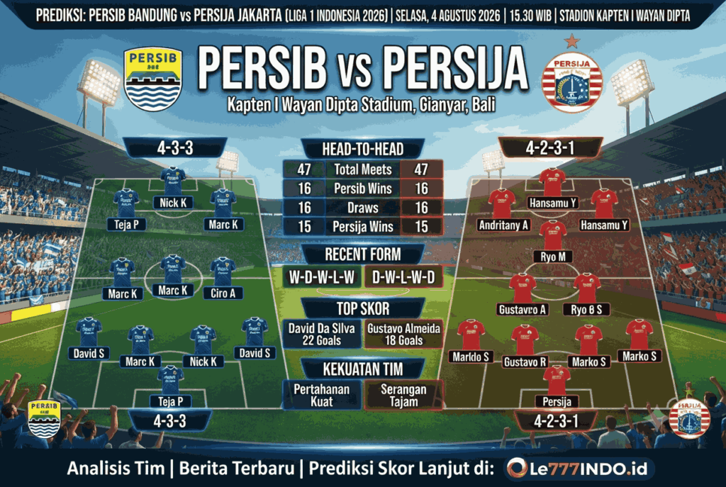Persib vs Persija 2026 Head to Head dan Prediksi Pemenang