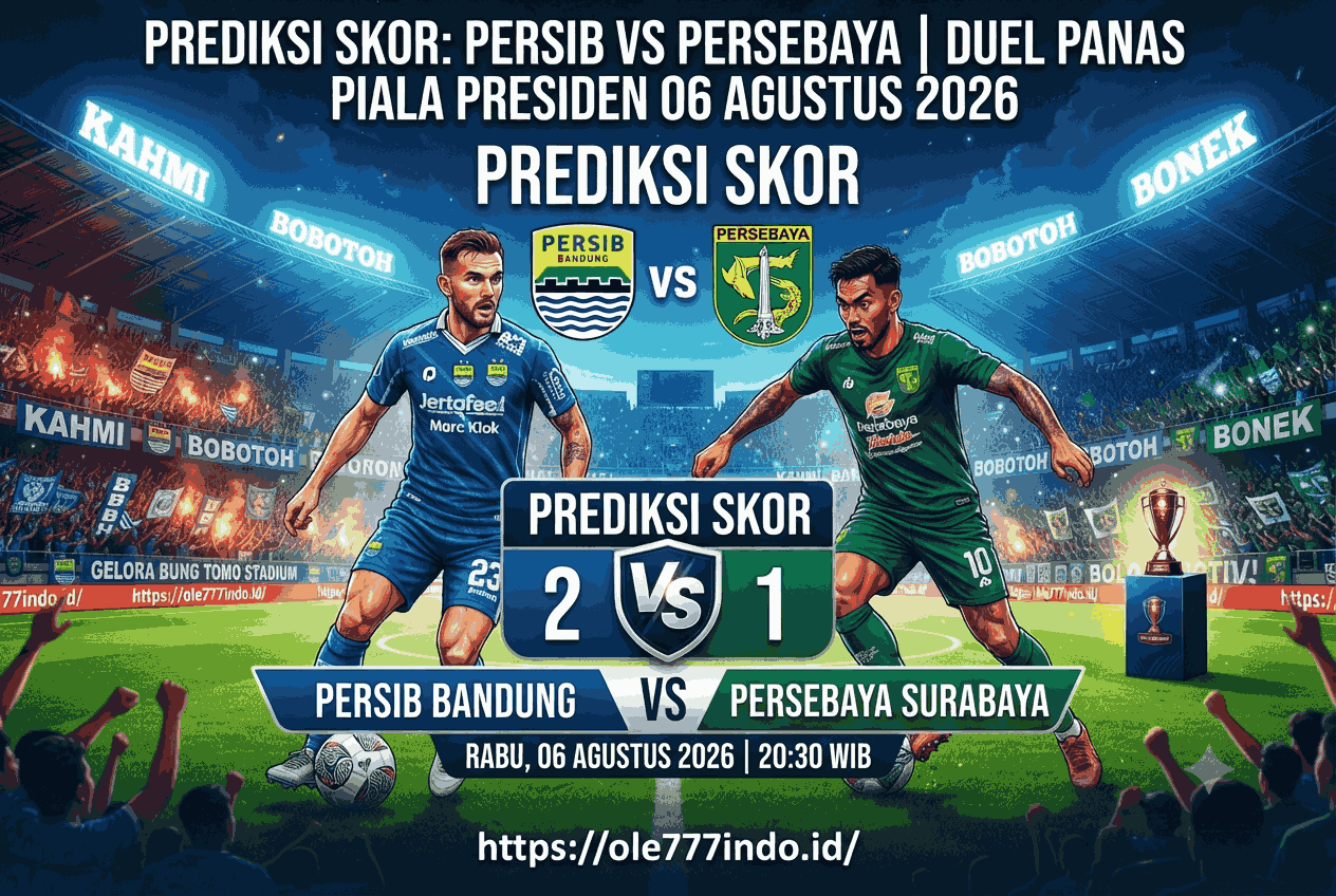 Prediksi Skor Persib vs Persebaya, Duel Panas Piala Presiden 2026