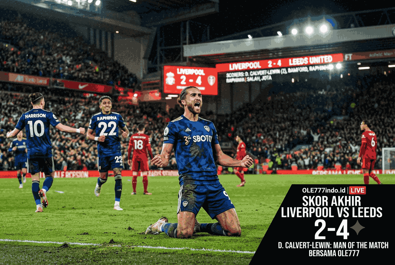 Skor Akhir Liverpool vs Leeds 2-4, Calvert-Lewin Jadi Pembeda